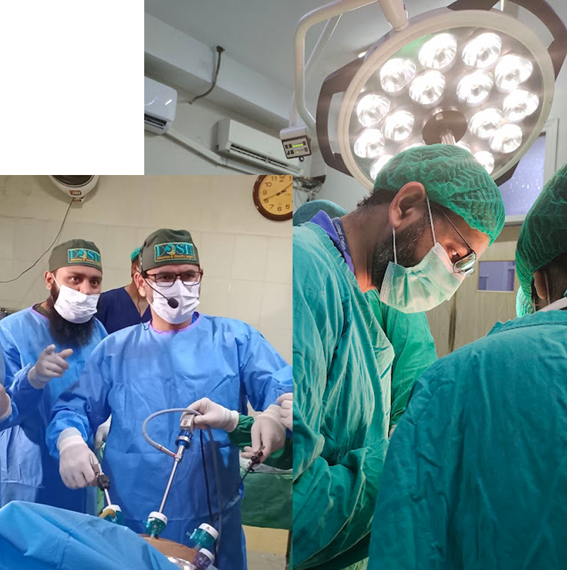 Dr. Ghulam Murtaza performing bariatric surgery in the operating room